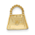 14K and White Rhodium Purse Chain Slide Pendant
