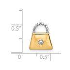 14K and White Rhodium Purse Chain Slide Pendant