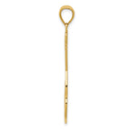14k Large Electric Guitar with Strap Textured Pendant