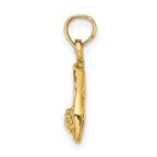 14K 3-D Polished Textured Ballerina Slippers Charm