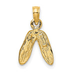 14K 3-D Polished Textured Ballerina Slippers Charm
