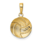 14K Polished Domed Volleyball Pendant