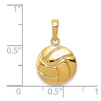 14K Polished Domed Volleyball Pendant