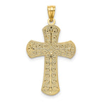 14K Two-tone Polished 2-Level Cross Pendant