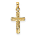 14K Polished Cross With Striped Border Pendant
