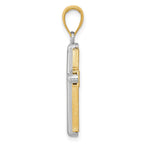 14k Two-tone Cross Pendant