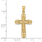 14k Polished Filigree Reversible Cross Pendant