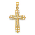 14k Polished Filigree Reversible Cross Pendant