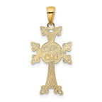 14K Polished and Textured Armenian Cross Pendant