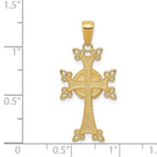 14K Polished and Textured Armenian Cross Pendant