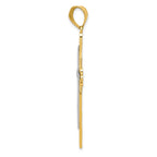 14k Two-Tone Polished Large Cross Pendant