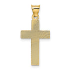 14k Polished Satin and Diamond-cut Crucifix Pendant