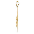 14k Polished Satin and Diamond-cut Crucifix Pendant