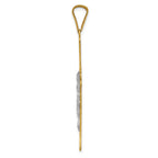 14k Two-Tone Polished Satin Diamond-cut Crucifix Cross Pendant