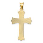 14k Polished Satin and Diamond-cut Crucifix Pendant