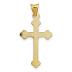 14k Polished Satin and Diamond-cut Crucifix Pendant