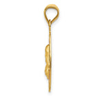 14K with Rose and White Rhodium Diamond-cut Solid Sagrado Corazon de Jesus Oval Pendant