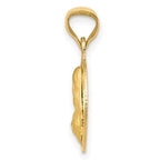 14K Polished Diamond-cut Solid Sagrado Corazon de Jesus Round Pendant