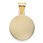 14K Polished Diamond-cut Solid Sagrado Corazon de Jesus Round Pendant