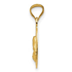 14K Polished Diamond-cut Solid Sagrado Corazon de Jesus Oval Pendant