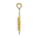 14K Polished Diamond-cut Solid Sagrado Corazon de Jesus Oval Pendant