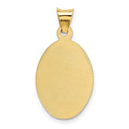14K Polished Diamond-cut Corpus Oval Pendant