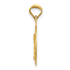 14K Polished Diamond-cut Corpus Circle Pendant