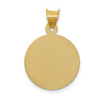 14K Polished Diamond-cut Corpus Circle Pendant