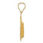 14K Polished Diamond-cut Solid Our Lady Of Guadalupe Round Pendant
