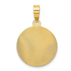 14K Polished Diamond-cut Solid Our Lady Of Guadalupe Round Pendant