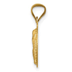 14K with Rose and White Rhodium Polished Diamond-cut Solid Our Lady Of Guadalupe Round Pendant