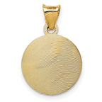 14K with Rose and White Rhodium Polished Diamond-cut Solid Our Lady Of Guadalupe Round Pendant