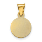 14K Polished Diamond-cut Semi-solid Our Lady Of Guadalupe Round Pendant