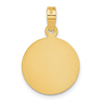 14K Polished Diamond-cut Solid Our Lady Of Guadalupe Round Pendant