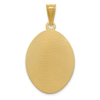 14K Polished Diamond-cut Solid Large Our Lady Of Guadalupe Oval Pendant