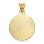 14K with Rose and White Rhodium Polished Diamond-cut Solid Our Lady Of Guadalupe Round Pendant