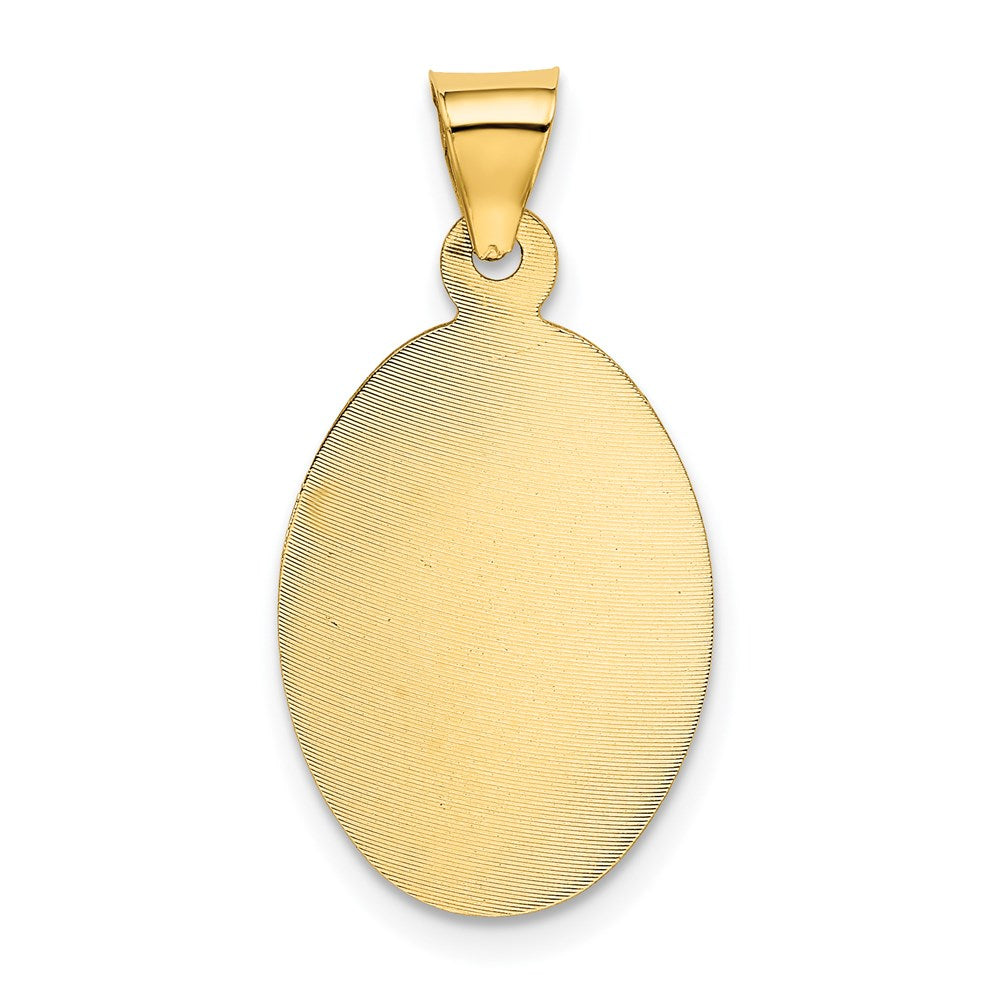 14k Polished and Satin Solid Our Lady of Guadalupe Oval Pendant