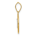 14k and White Rhodium Solid St. Benedict Medal Round Pendant