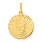 14k Yellow Gold Polished and Satin Papa Francesco Medal Pendant