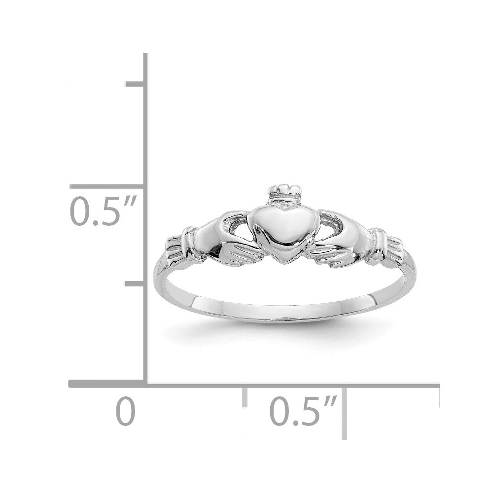 14k White Gold Baby / Childs Claddagh Ring