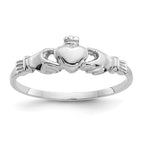 14k White Gold Baby / Childs Claddagh Ring
