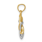 14K Two-tone Polished Star of David Pendant