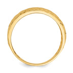 14K Polished and Textured Diamond-cut Dome Ring