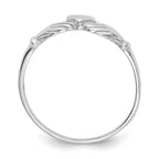 14k White Gold Polished and Satin Claddagh Ring