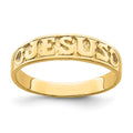 14K Polished JESUS with Hearts Ring