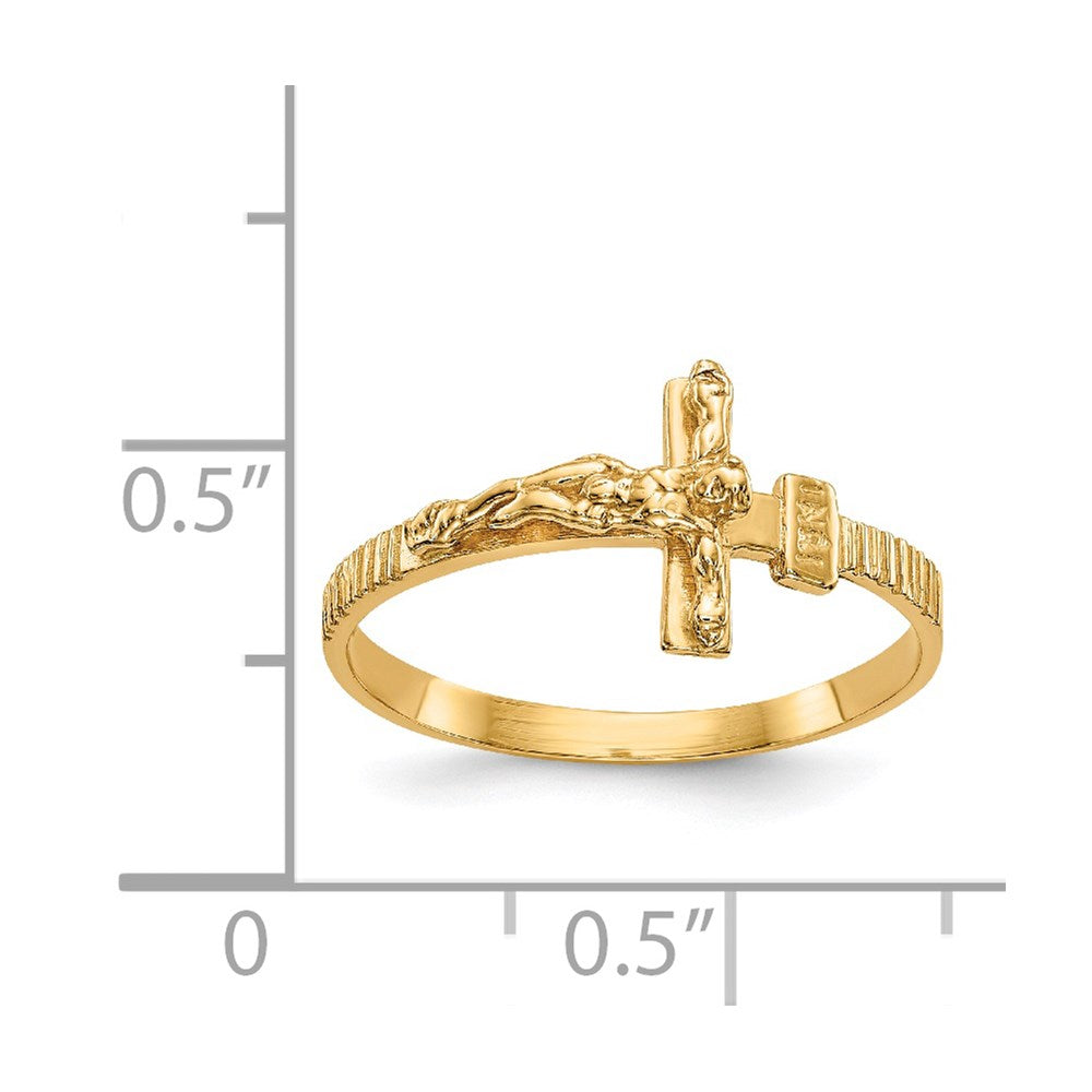 14K Polished Crucifix Ring