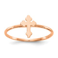 14k Rose Gold Polished Cross Ring