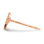 14k Rose Gold Polished Celtic Knot Cross Ring