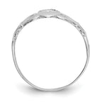 14k White Gold Ladies Polished Claddagh Ring