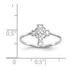 14k White Gold Polished Celtic Knot Cross Ring